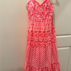 Lilly Pulitzer Pink and White Floral maxi  Dress